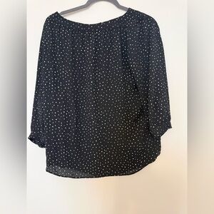 Reitmans Black and White Polka Dot Mini Skirt